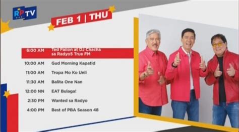 RPTV: Para sa Pinoy! Prog Sked (Feb. 26.